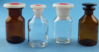 24Artículos como: Bottles, conical shoulder narrow neck, clear glass, with stopper of...